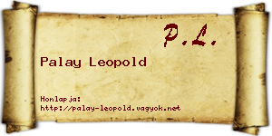 Palay Leopold névjegykártya